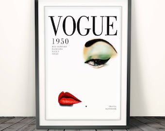 Vogue print, Vogue poster, vogue print vintage, Fashion Print, Fashion Illustration, fashion wall art,Vogue Cover Print 1950,Vogue Cover