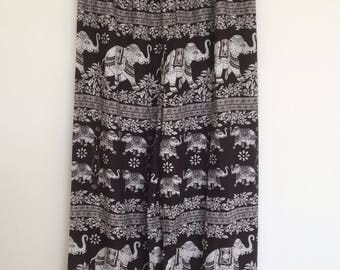 Yoga Pants, Harem Pants, Boho Pants, Hippie Pants, Ladies Elephant Print Pants, Baggy Pants, Ladies Summer Pants, Cotton Pants