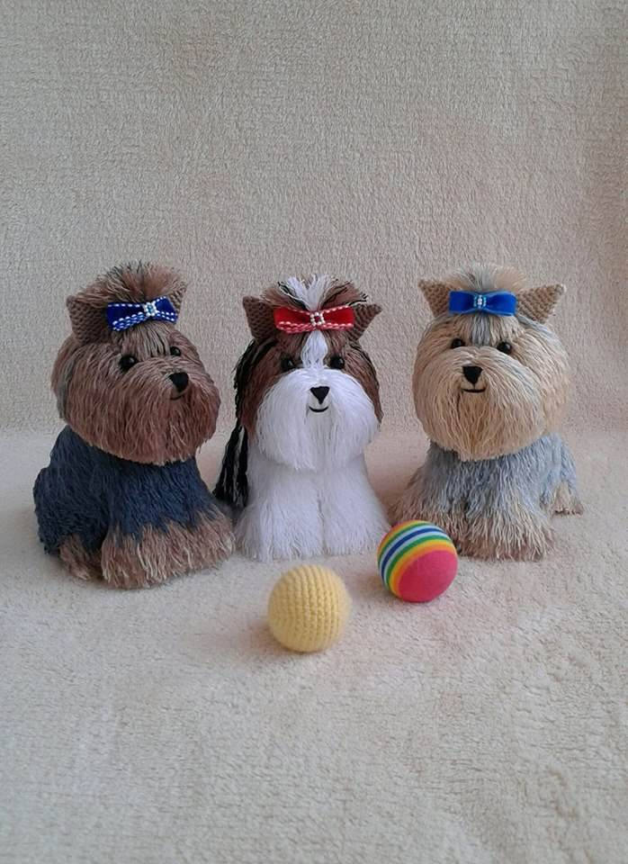 Knitted Yorkshire Terrier Hand Knitted dog Knitted Terrier