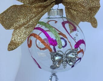 Crystal Decor - Christmas Decoration - First Christmas Ornament Married - Opulent Christmas Ornament - Wedding Gift