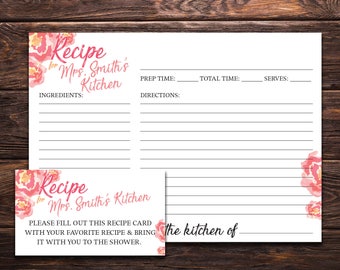 Recipe card template | Etsy
