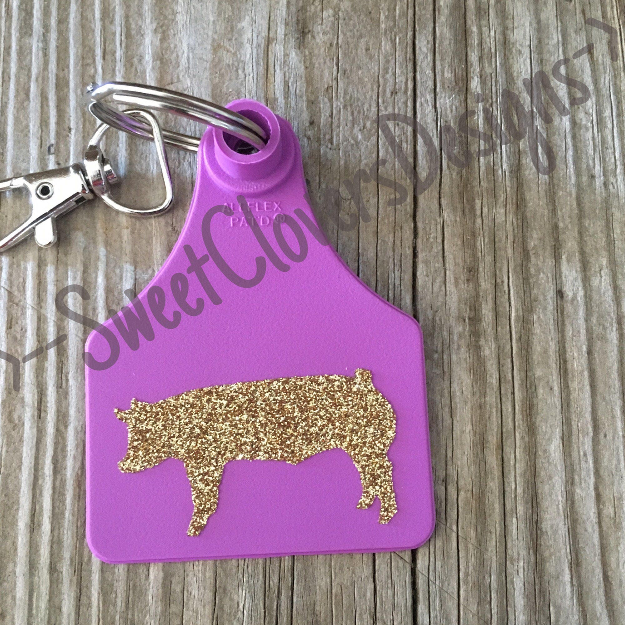 Cattle Tag Keychains Personaized livestock swine show
