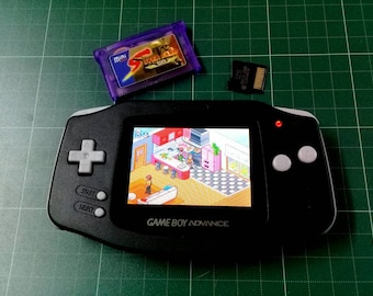 Backlit Mod Nintendo GameBoy Advance Black with AGS-101 Backlight Glass Lens