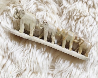 Vintage Marble Marching Elephants // Made in India