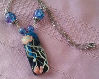 Glow in the dark jellyfish necklace