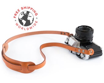 Leather camera strap (The ''absolute'' (Caramel))