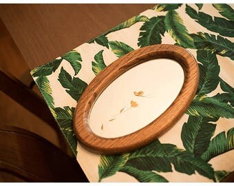 Vintage Mirror etched with a butterfly and flower | Wood Frame mirror | Nursery Mirror | Girls Room Decor