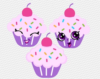 Cupcake SVG Clipart Cut Files Silhouette Cameo Svg for Cricut and Vinyl File cutting Digital cuts file DXF Png Pdf Eps vector clip art