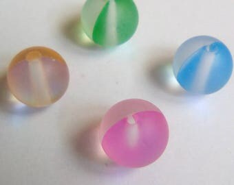 4 beads polaris multicolored 8mm glass rounds