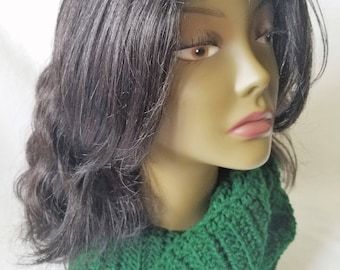 Green Crochet Scarf, Ladies Crochet Scarf, Crochet Wrap Scarf, Winter Crochet Scarf, Crochet Neck Warmer, Crochet Scarf, Ribbed Long Scarf
