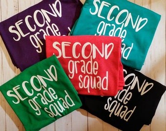 Teacher Grade Level Squad Shirt. Second Grade Squad. Third Grade Squad Tee. Grade Level Shirt. Teacher Shirt