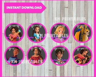 80% OFF SALE Printable Elena of Avalor Cupcakes toppers instant download, Elena of Avalor party Toppers, Printable Elena Toppers