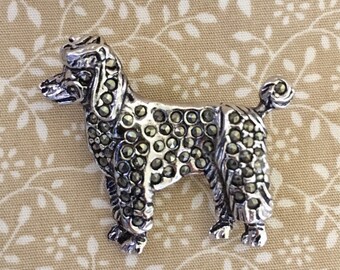 Vintage 1950s Marcasite Poodle Brooch