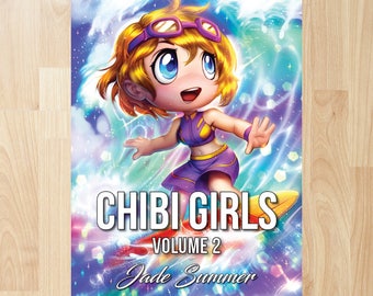 Chibi Girls 2 by Jade Summer (Coloring Books, Coloring Pages, Adult Coloring Books, Adult Coloring Pages, Coloring Books for Adults)