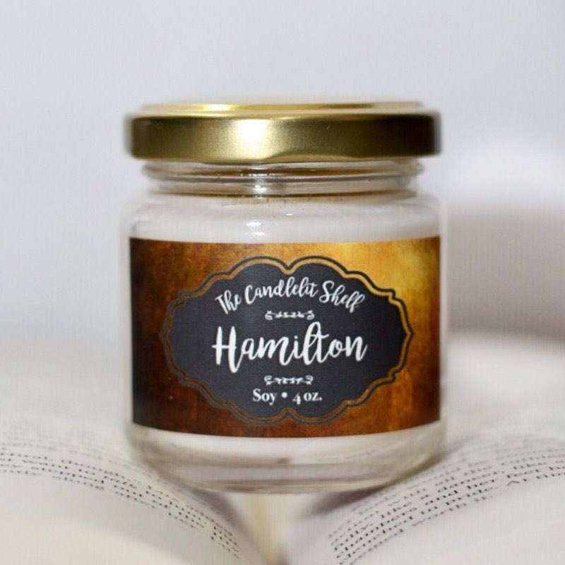 Hamilton bookish candle