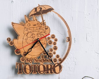 Studio Ghibli Art Clock wall decor wall art - laser engraved - studio ghibli print ghibli decal studio ghibli decal totoro costume