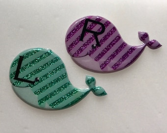 Whale Xray Markers Mint/Purple Customized w/Initials