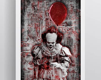 Pennywise the Clown Poster, Pennywise the Clown Multi-Colored Pop Art Gift, Pennywise the Clown Fine Art, IT, IT Pop Art, IT Poster