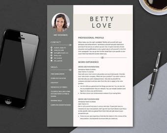 Resume Template Instant Download | Best CV Template + Cover Letter | DIY Printable | Ms Word Design | Betty LOVE