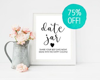 Date Jar Sign, Date Night Jar, Date Night Sign, Date Night Ideas, Date Ideas, Date Night Sign, Date Sign, Wedding Sign, Wedding Printables