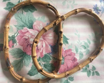 1 Pair of vintage natural bamboo handles
