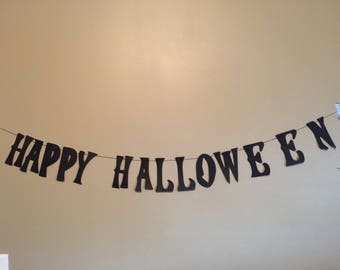 Hotel Transylvania Inspired Happy Halloween Banner- Free Shipping (Halloween, Trick or treat, black and orange, vampire, ghost, dracula)