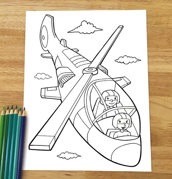Download Cute Military Helicopter Coloring Page Downloadable PDF file