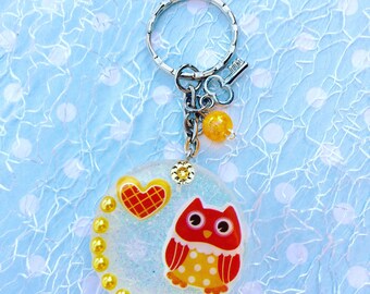 Keychain owl, Resinanhänger