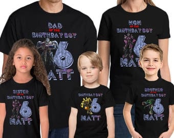Transformers Birthday Shirt Customized Name and Age Personalized Birthday Shirts Transformers Family Shirts