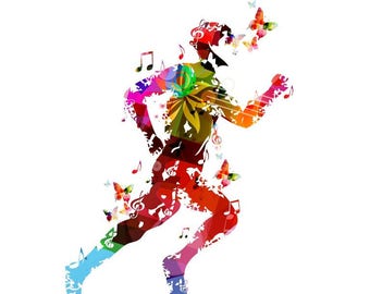 Original artwork happy mouse  butterflies ink on paper