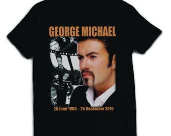 Maglietta George Michael Uomo – Silhouette Iconica – Cotone 100% – Blu Scuro Taglia M