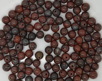 brecciated jasper, brick red jasper, brecciated jasper gemstone, brecciated jasper beads, 6mm brecciated jasper, brecciated jasper 6mm