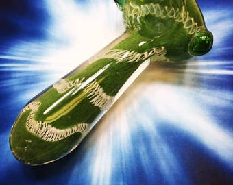 Mossy Trails Glass Spoon Pipe, Tobacco Pipe, Smoking Pipe