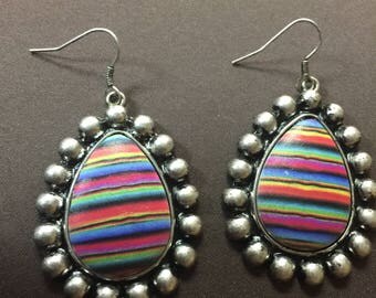 Beautiful teardrop Multi-colored Earrings