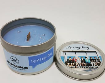 Spring Day- 4OZ- Scented Candle- BTS- Kpop- Bangtan- Bangtan Boys- OT7- Wood Wick Candle- Kpop Merch- Kpop Gift- Hallyu- Korean