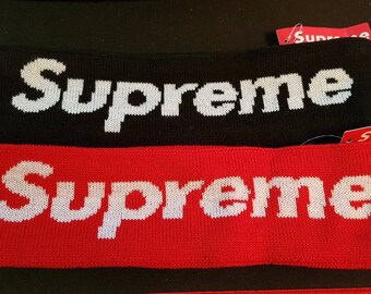 Supreme x New Era Red/Black Fleece Classic Logo Headband