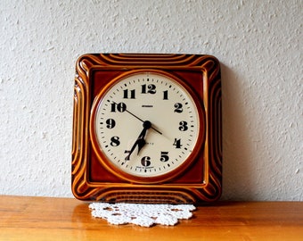 Vintage ceramic wall clock, Staiger, quartz, made in Germany.