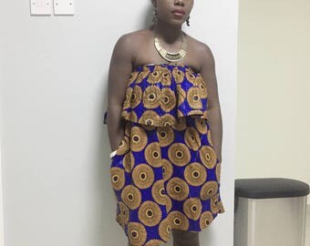 Boob Tube Ankara Dress with Pockets