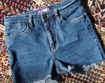 High waisted denim shorts