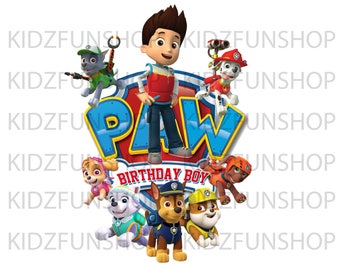 Birthday Boy Paw Patrol Iron On Transfer, Paw Patrol High Resolution Iron On Transfer, Digital File Only, Instan Download