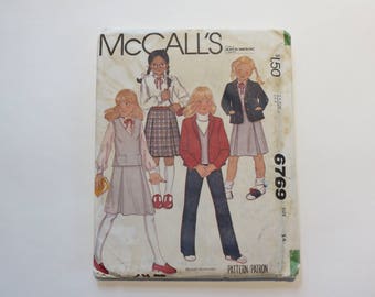 Vintage 1960s McCall's Pattern #6769: Girls' Jacket, Vest, Skirt, & Pants; Size 14 UNCUT