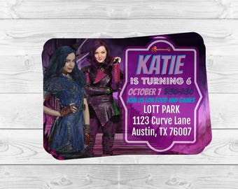 Descendants 2 Birthday Party Invitations/DIY Printable Ivnitations/4X6 OR 5X7/Girl Birthday/Party Invitations