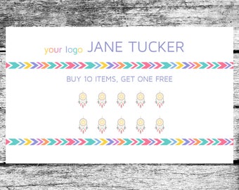 LuLaRoe Inspired Dream Catcher Loyalty Punch Card Home Office Approved Colors Fonts