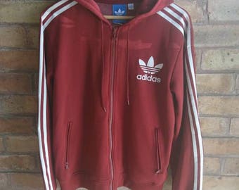 adidas burgundy zip hoodie
