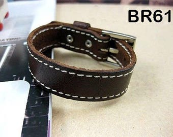 Bracelet 100% leather length 20 cm charms - BR61 savannah