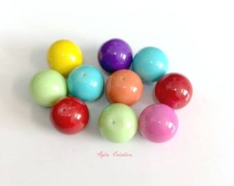 10 round glass bead is 8mm Mix color PER 0188