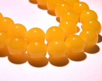 10 glass beads 10 mm way "jade" - yellow bright PG243 18