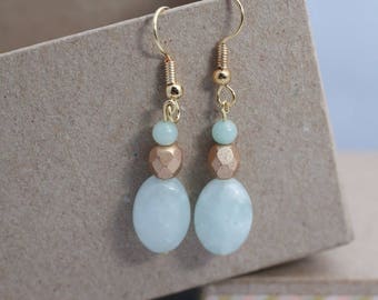 Semi-precious beads earrings