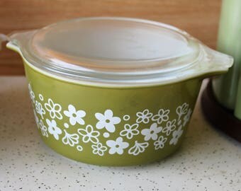 Spring Blossom Green Pyrex Casserole Dish + Lid