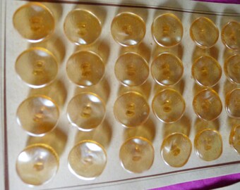 24 vintage buttons glass powder